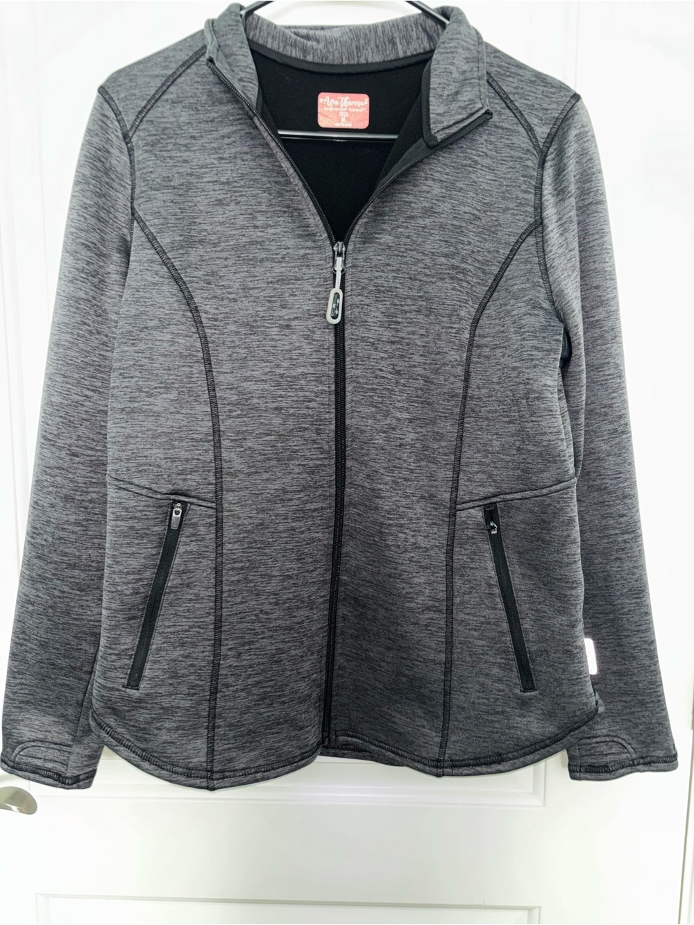 Ava Therese Women's Full-Zip Scrub Jacket in Dark Gray